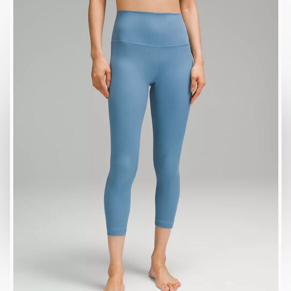 Lululemon Align Ribbed‎ High Rise Legging Utility Blue Size 12 New - Picture 5 of 11